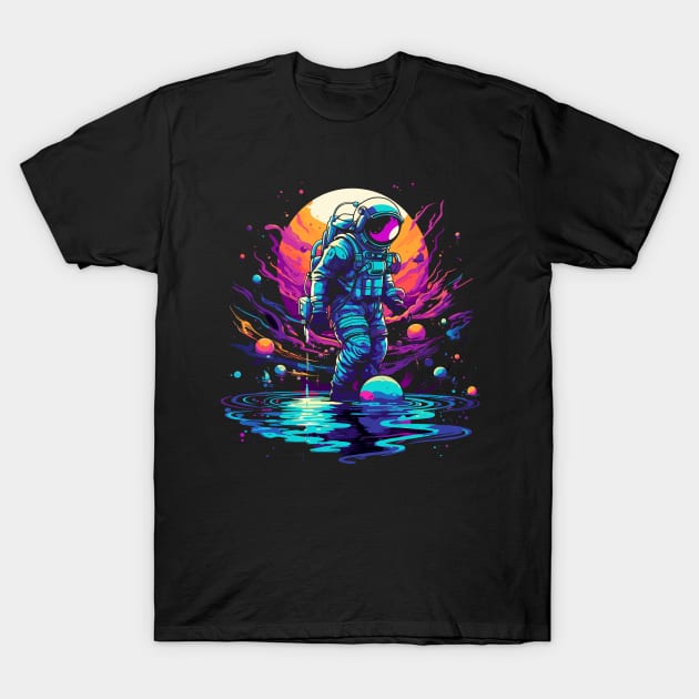 astronaut exploring galaxy T-Shirt by legend